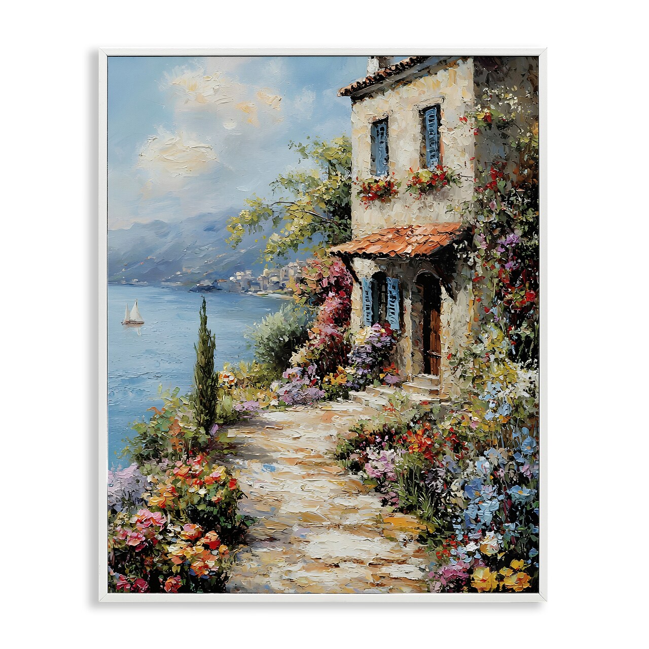 Stupell Industries Seaside Cottage Architecture Framed Giclee Design by Franklyn Gregory